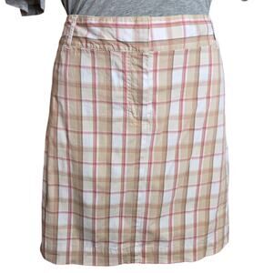 Izod Golf Womens Plaid Skort Size 12 A‎ Line Flat Front Pockets Outdoors Stretch